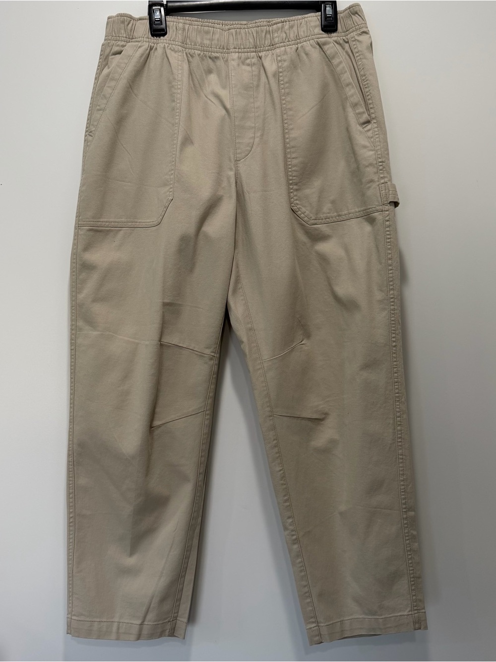 Old Navy Beige Elastic-Waist Utility Chinos